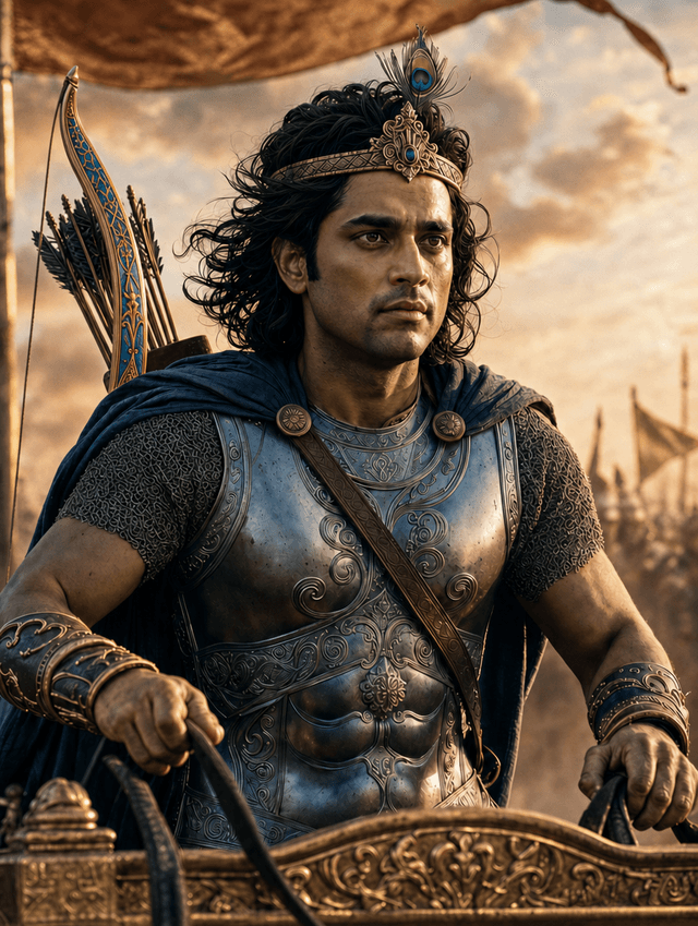 Arjun — The Warrior Who Froze — Bhagavad Gita character portrait